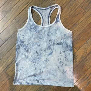 Lululemon Swiftly Tech Tanktop, Size 10, tie tied white and gray